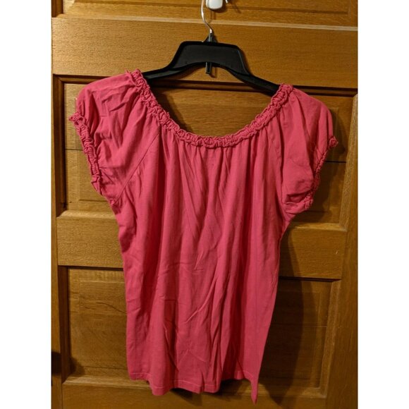 Grace Elements Pink Knit Peasant Top Size L Stretchy - Picture 2 of 3